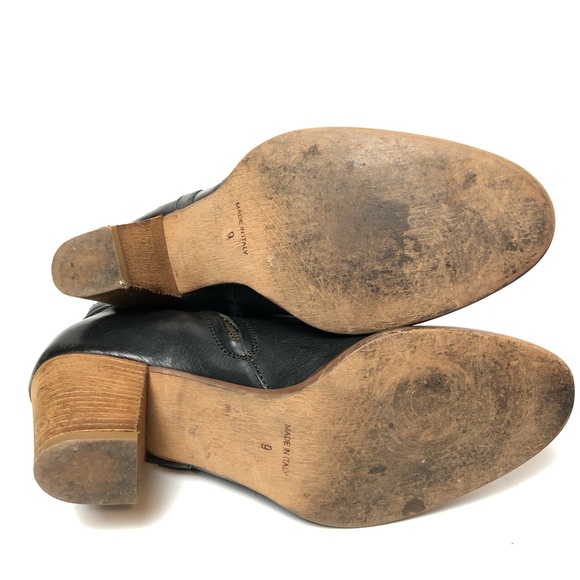 Madewell- Leather Ankle Boots Made in Italy 9 - Picture 4 of 6
